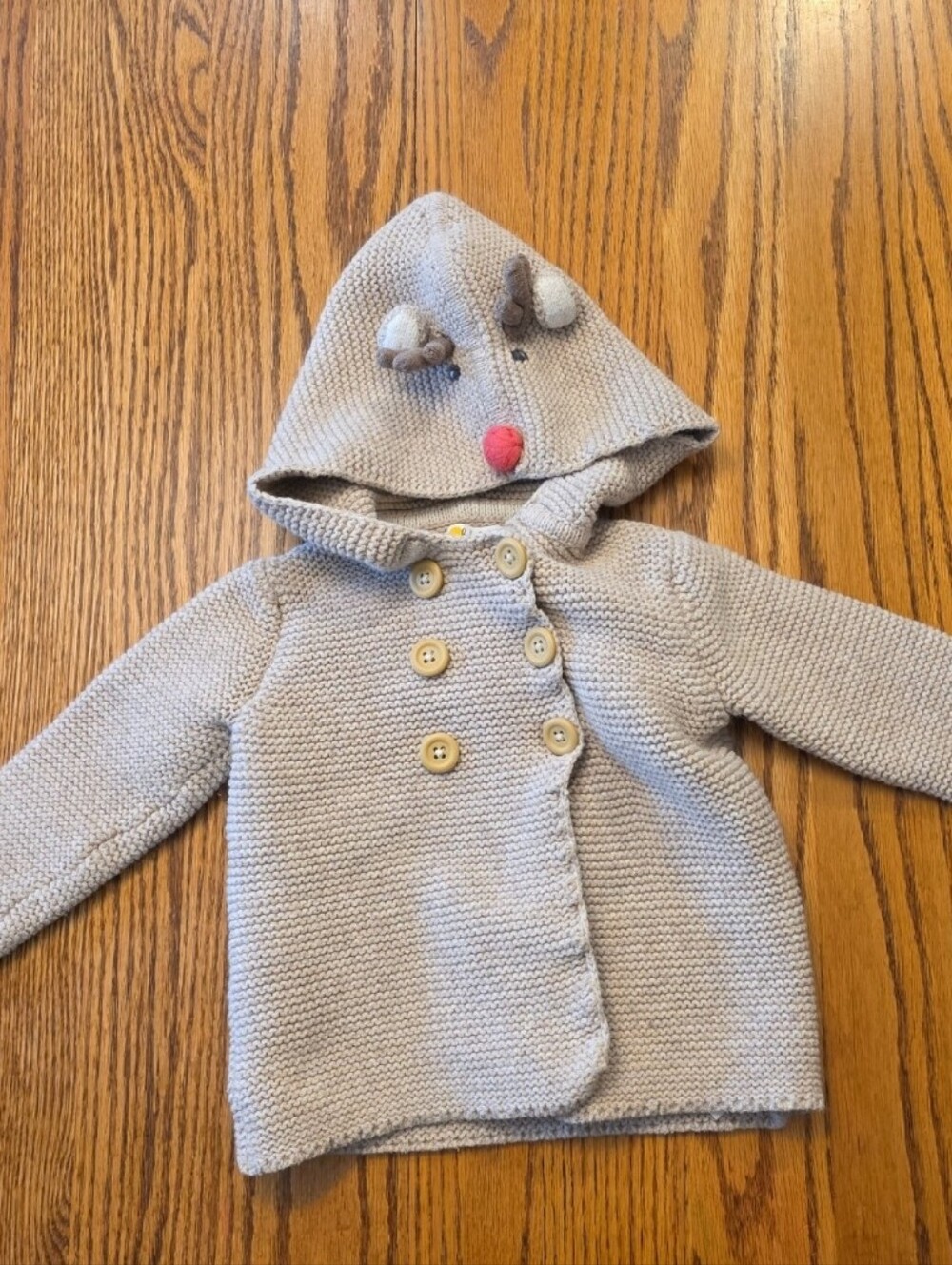 Baby boden 3/4 reindeer Christmas Rudolph cardigan sweater 3t